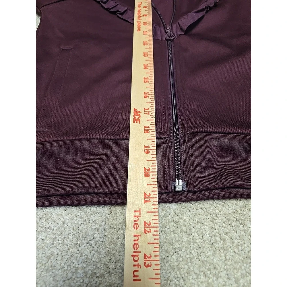 Tory Sport Maroon Tonal Ruffle‎ Track Jacket And Pants Sz XS Tory Burch Casual